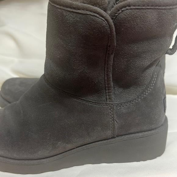 UGG Gray Winter Boots Slip-On Suede Comfort - Picture 5 of 8